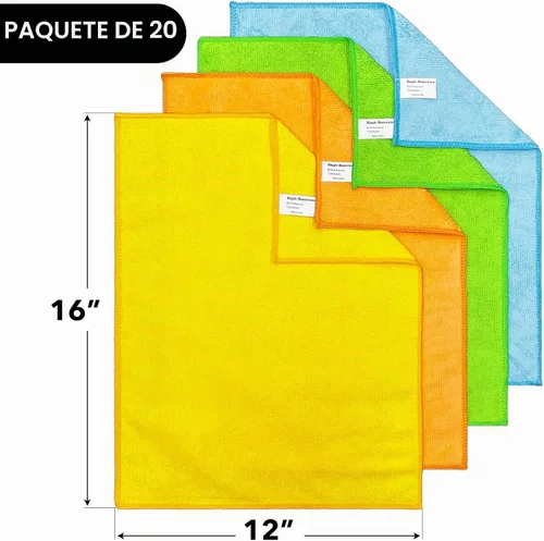 Vista 2 de Paños de limpieza de microfibra SimpleHouseware., Paquete de 20