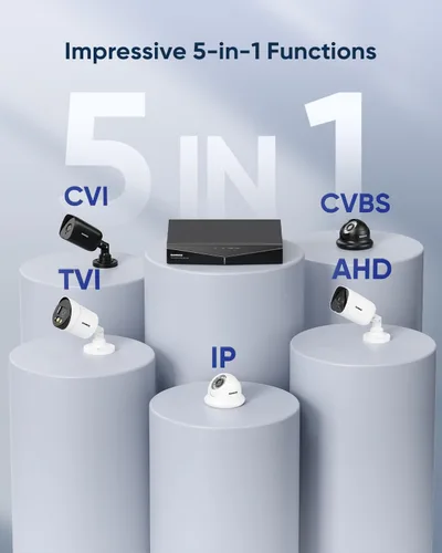 Vista 5 de SANNCE Grabador DVR de 16 canales 1080P con función de alerta por correo electrónico y detección de movimiento, salida HDMI 1080P, sin HDD y cámara