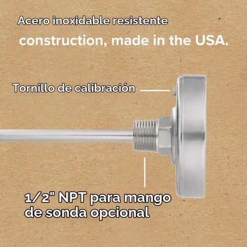 Vista 4 de REOTEMP Termómetro de compost resistente, Fahrenheit y Celsius (vástago de 24 pulgadas), fabricado en los Estados Unidos