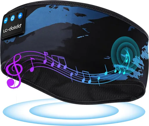 Vista 12 de LC-dolida Auriculares para dormir Bluetooth 5.4, con diadema inalámbrica, máscara de sueño para dormir, deportes, regalos, entrenamiento, correr