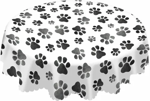 Vista 25 de AOYEGO Mantel redondo marrón con estampado de animales, 60 pulgadas, textura de piel de jirafa, forma irregular, mantel de poliéster para decoración