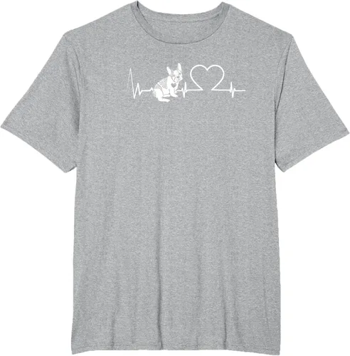 Vista 43 de Heartbeat Bulldog francés Camiseta de propietario de perros Frenchie, Negro