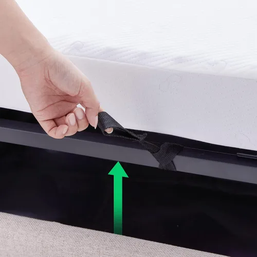 Vista 6 de Novilla Base de cama Queen con almacenamiento elevable, base de cama de plataforma tapizada con almacenamiento, no necesita somier, soporte