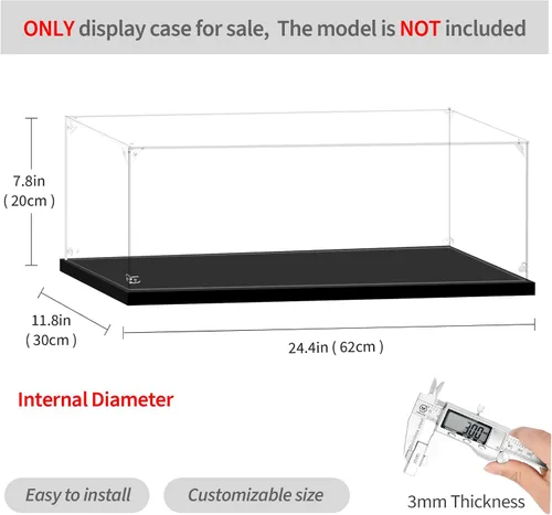 Vista 4 de Vitrina para Lego 1:8 Scale Car 42096 42172 42143 42156 42083 42115 42056 42125 76139 76956, 23.62 x 11.81 x 7.87 pulgadas 7.9 in), a prueba