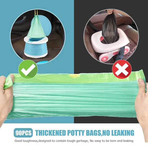 Vista 3 de Orinal portátil para viaje de niños pequeños, asiento plegable para entrenamiento de niños pequeños, inodoro para niños y niñas, automóvil, orinal