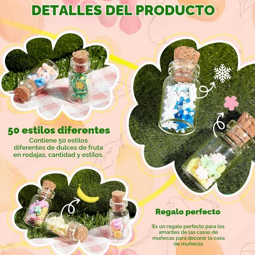 Vista 3 de Sumind Lindo frasco de comida en miniatura para el hogar, botella de resina Caramelo