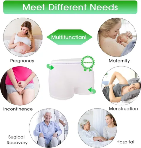 Vista 3 de Mesh Underwear Postpartum 8 Count Disposable Postpartum Underwear Hospital Mesh Panties for Post C-Section, Maternity Briefs
