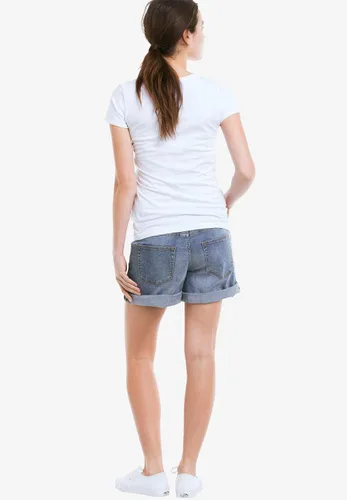 Vista 3 de De la Mujer dobladillo Plus tamaño Denim Shorts