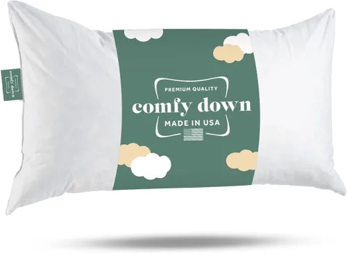 Vista 8 de ComfyDown Cojín de 12 x 12 pulgadas, relleno de plumas y plumas, funda 100% algodón, fabricada en Estados Unidos, funda de almohada decorativa suave
