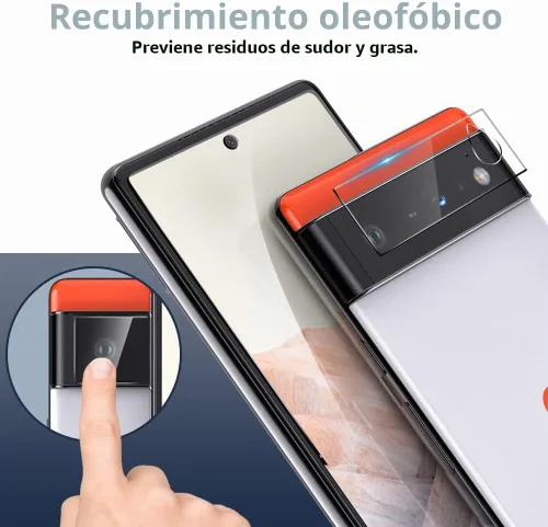 Vista 5 de TOCOL Paquete de 3 protectores de pantalla de vidrio templado compatibles con Google Pixel 6 5G de 6.4 pulgadas y protector de lente de cámara