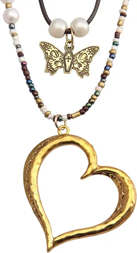 Vista 14 de Collares de cuentas de colores para mujer, collar de perlas turquesas, collar de cuentas de playa de verano, collares bohemios para mujer