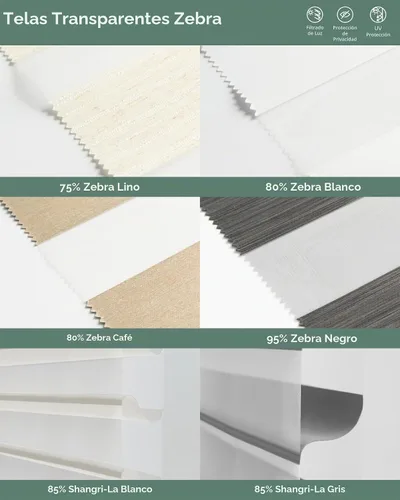 Vista 2 de Yoolax Muestra de tela para persianas enrollables duales, paquetes de tela para persianas duales (multicolor)