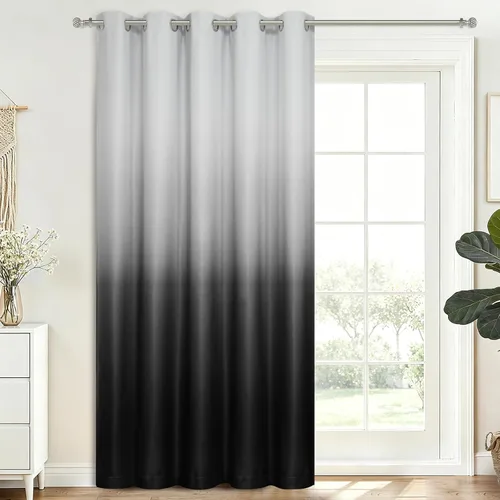 Vista 192 de SimpleHome Cortinas Ombre de negro a gris y blanco para sala de estar, 42
