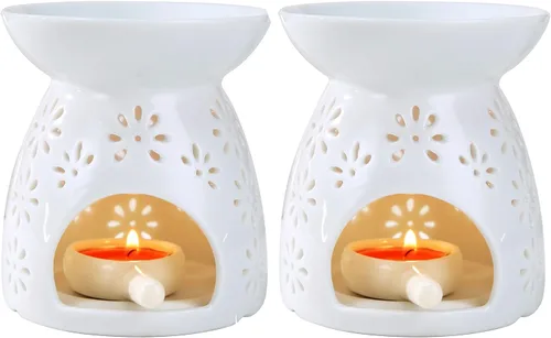 Vista 10 de Portavelas de cerámica para té, quemador de aceite esencial, quemador de cera para derretimiento, difusor de aroma de incienso, decoración del hogar