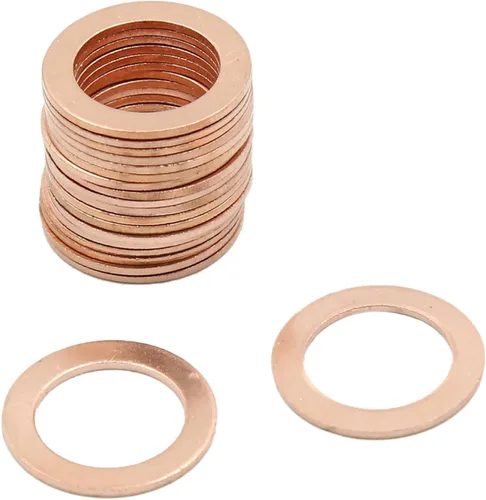 Vista 43 de X AUTOHAUX Anillo de sellado plano de cobre métrico M6 x 0.354 in x 0.039 in para tuerca de tornillo