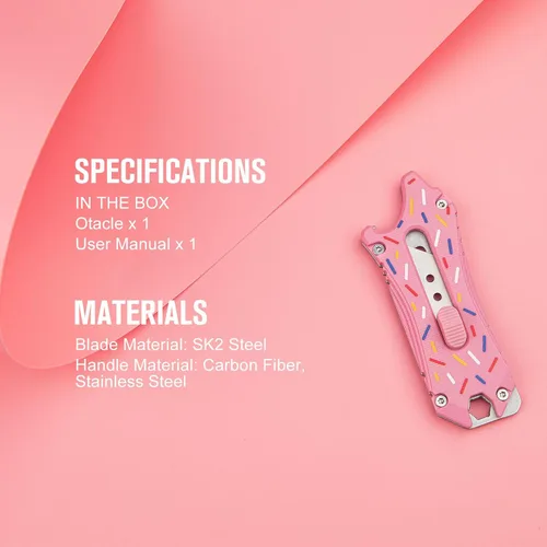 Vista 8 de OKNIFE Otacle EDC - Cuchillo utilitario retráctil, cuchillo para abrir cajas, herramienta multifuncional con cortador de cinturón, abridor