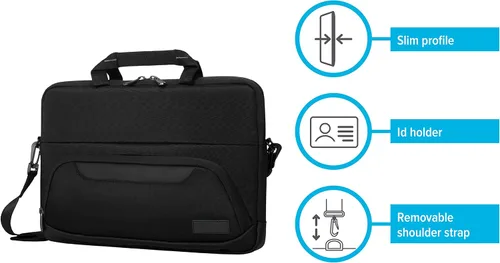 Vista 3 de Targus Bolsa para laptop de 12-14 pulgadas para negocios y viajes, color negro, bolsa de mensajero para computadora para hombres y mujeres