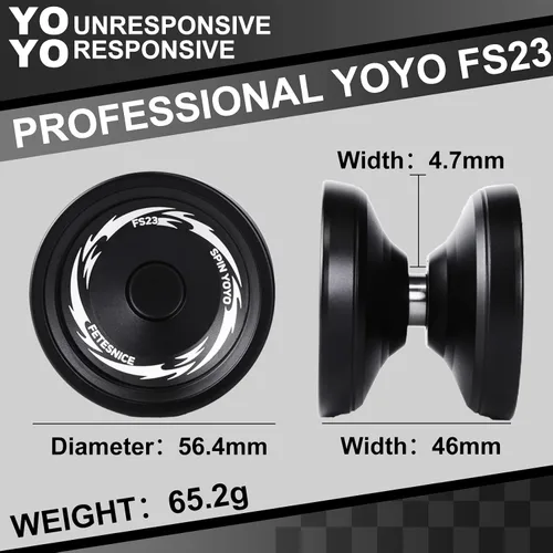 Vista 4 de FETESNICE Yoyo FS23 Yoyo profesional sensible para niños de 8 a 12 años, yoyo que no responde para adultos, truco de metal de doble función