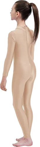 Vista 2 de Javly Leotardo de una pieza de elastano de manga larga con cremallera y cuello alto para niñas, disfraz de Navidad