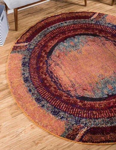 Vista 12 de Unique Loom Estrella Collection - Alfombra de área - Selene (2' x 3' 1" Rectángulo Naranja/Negro)