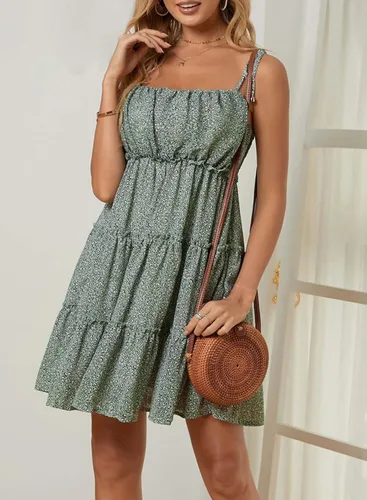Vista 6 de Dokotoo Womens 2023 Summer Casual A-line Layered Ruffled Boho Mini Short Skater Dresses
