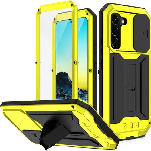 Vista 16 de Funda resistente para Samsung Galaxy S22 5G 2022 con protector de pantalla y función atril para cámara Samsung S22, de metal militar, a prueba