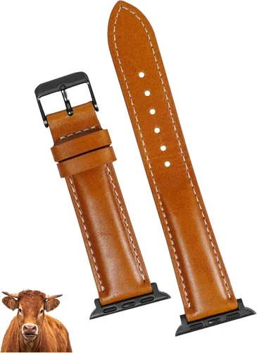 Vista 17 de AIIigator - Correa de reloj hecha a mano de cuero compatible con Apple Watch Ultra de 1.929 in 1.772 in 1.732 in 1.654 in 1.614 in 1.575 in 1.496 in