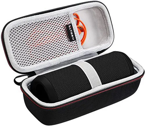 Vista 7 de LTGEM - Funda para altavoz Bluetooth portátil JBL Flip 4/3/Grip Hard EVA Shell, Water-Resistant, Shock Protection, Scratch-Resistant Interior, 2.