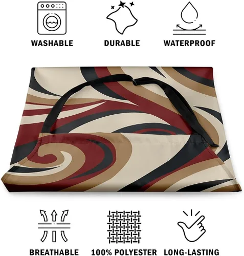 Vista 6 de Castle Fairy Delantal de cocina geométrico en espiral, moderno delantal impermeable con rayas simples para adultos (sin bolsillo), 31 x 26 pulgadas