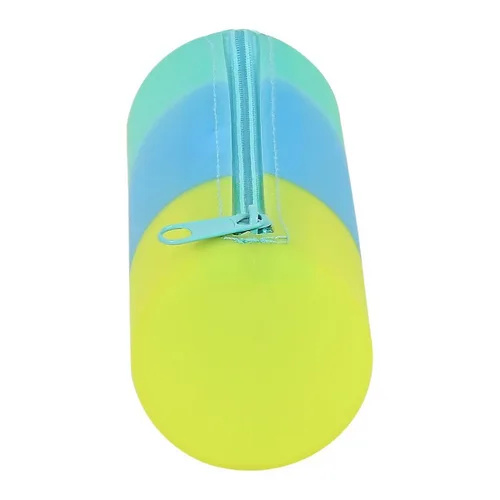 Vista 4 de Estuche Escolar Cilíndrico Safta Azul Verde Amarillo (20 x 5 x 5 cm)
