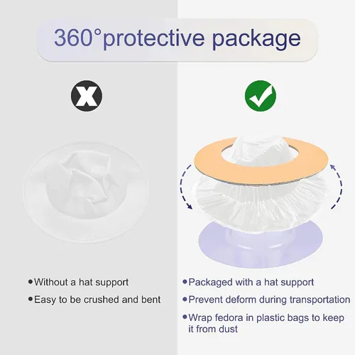 Vista 3 de Sombreros Fedora de ala ancha para mujeres y hombres, sombrero clásico de fieltro de Panamá para hombre, sombrero de vestir de dos tonos con hebilla