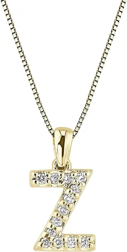 Vista 94 de Collar colgante con letra inicial de diamantes en oro amarillo de 14k (1/10 quilates) 18 pulgadas