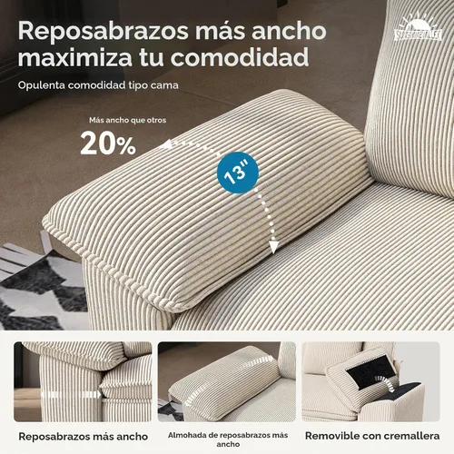 Vista 4 de SUNSHINE VALLEY - Juego de sofá de 2 piezas para sala de estar, sofá biplaza y sillón