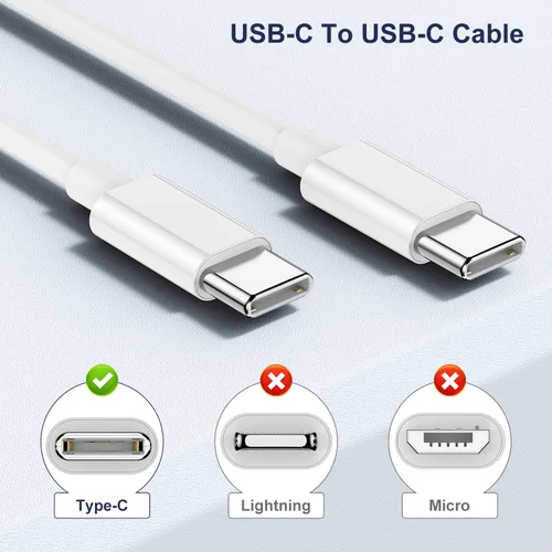 Vista 5 de Cable USB C a USB C para iPhone15/Pro/Max/Mini, paquete de 2 cables Usbc a Usbc de 60 W de 3 pies, tipo cable de carga