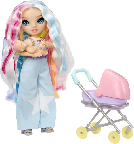 Vista 3 de Rainbow High Jr. High Bestie Babysitters - Amaya Raine, muñeca de moda de 9 pulgadas