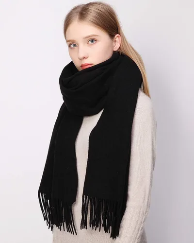 Vista 4 de RIIQIICHY Bufanda 100% de lana, chales y envolturas de pashmina para mujer, cachemira cálida para invierno, bufandas suaves más gruesas