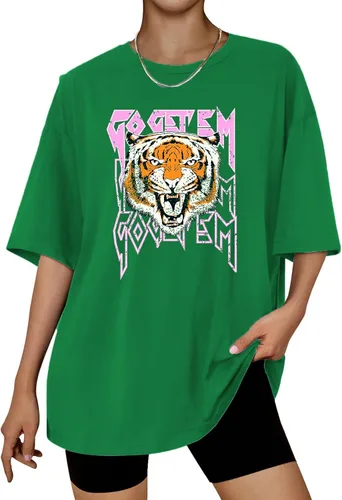 Vista 41 de Aoang Camisetas gráficas de gran tamaño para mujer, cuello redondo, manga corta, blusa