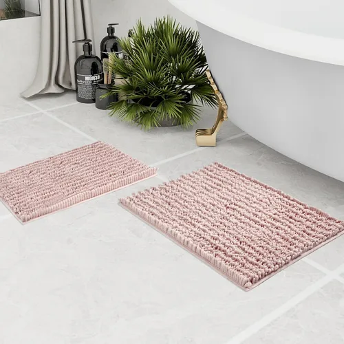 Vista 81 de Walensee Alfombra de baño antideslizante (32x20, azul oscuro) absorbente de agua, súper suave, felpilla peluda, lavable a máquina, se seca