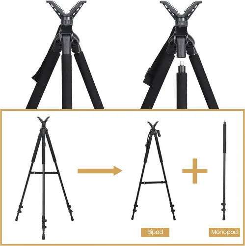 Vista 4 de Leader Accessories Altura ligera del trípode del palillo del tiroteo de la aleación de aluminio ajustable 20,08" a 65,35