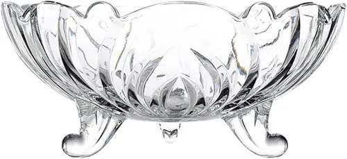 Vista 9 de Cabilock Trípode de cristal para fruta, cuenco de cristal para decoración de alimentos, plato de caramelo de cristal, cuenco de pasta, bandeja