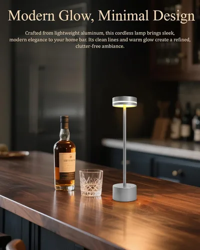 Vista 6 de Paquete de 2 lámparas de mesa LED inalámbricas recargables, lámpara de escritorio LED portátil de 5000 mAh, funciona con pilas, luz de mesa