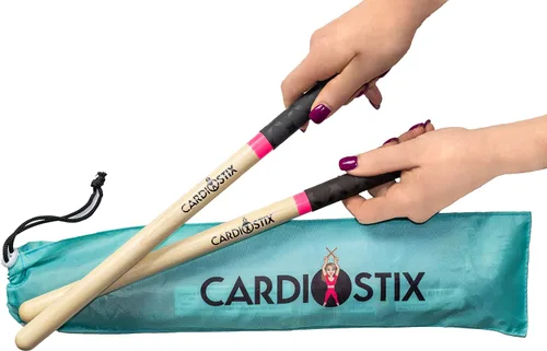 Vista 7 de CardioStix Baquetas cardiovasculares de madera de nogal americano de alta calidad de 8 onzas (1 par que elijas) Para batería, fitness, clase Negro
