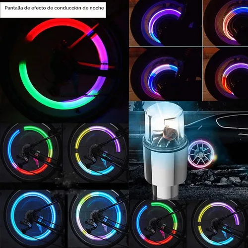 Vista 3 de 20 Pack de tapas de válvula de luz LED para neumáticos de coche, ruedas y conjuntos, luces de neumáticos de bicicleta, motocicleta, luz de válvula