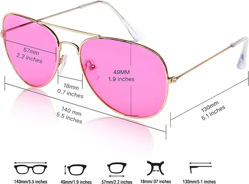 Vista 4 de SunnyPro Gafas de sol de aviador coloreadas con protección UV400 de metal de lentes