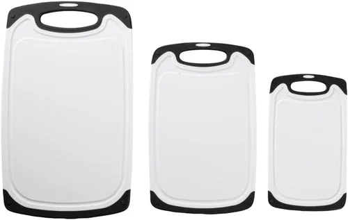 Vista 10 de Restaurantware Juego de tablas de cortar de 15.7 x 9.6 x 1.1 pulgadas, de plástico, antideslizante y reversible, tabla de preparación de alimentos