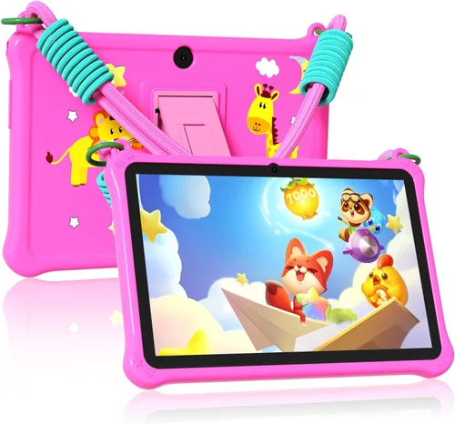 Vista 11 de PRITOM Tablet infantil de 7 pulgadas con cordón, tableta Android 13 de 32 GB con WiFi, cámara dual, educación, juegos, software para niños Azul