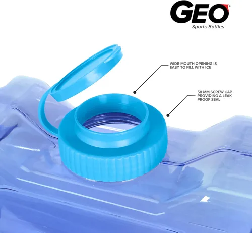 Vista 3 de Geo Sports Bottles Botella dispensadora de agua para refrigerador a prueba de fugas de 1.1 galones sin BPA con grifo y tapa de rosca de 2.283 in