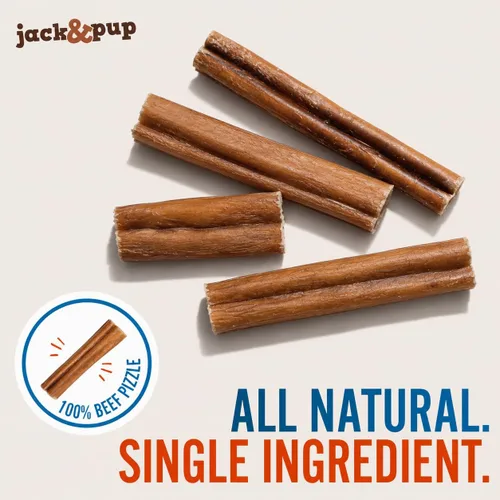 Vista 4 de Jack&Pup Palitos de carne de 3 a 5 pulgadas para perros pequeños, bolsa de 8 onzas, poco olor, palitos de larga duración para cachorros y perros