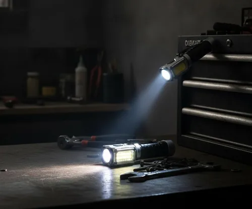 Vista 4 de Linterna Anhay Recargable 2000LM Linterna EDC con Luz Roja Verde 5 Modos Linterna LED Brillante Linterna Magnética Potente y Mini Linterna