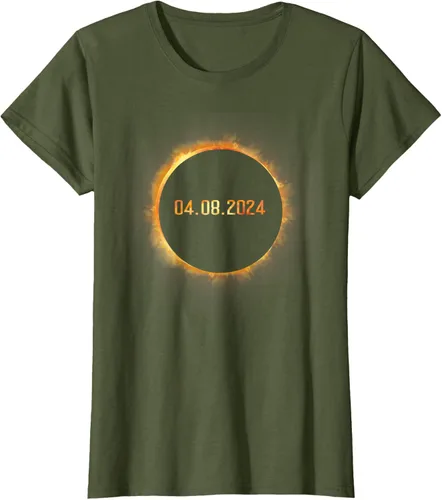 Vista 58 de Totality 04.08.24 Total Solar Eclipse 8 de abril de 2024 Eclipse Camiseta, Negro, S